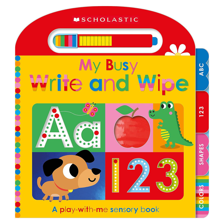Scholastic Early Learners My Busy Write and Wipe ABC and 123 sensory board book