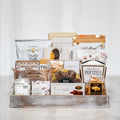 All for One large gourmet gift tray with truffles, macarons, pretzels, fudge and chocolates