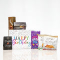 Birthday Box medium gift with a Happy Birthday card, truffles, chocolate bars and nougat