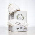 Little Blessing baby girl gift with a white hooded towel and a Letters to My Daughter journal