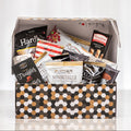 Snack Attack large patterned gift box with Hardbite chips, truffles, chocolate and snacks