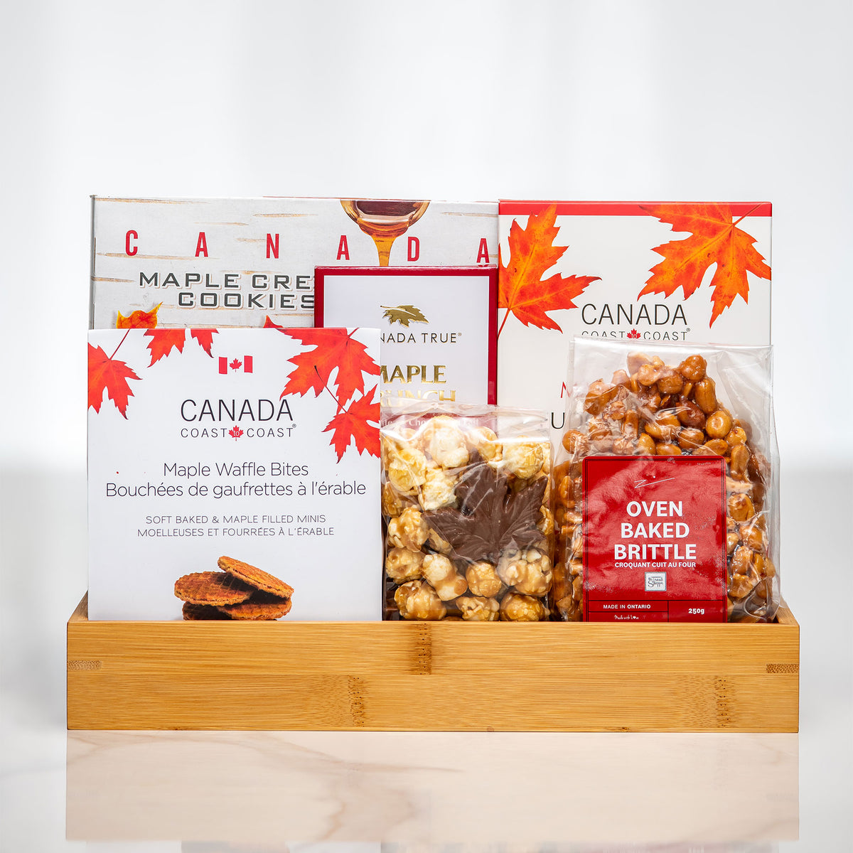 The More the Maple Canadian gift tray with maple cookies, brittle and maple treats