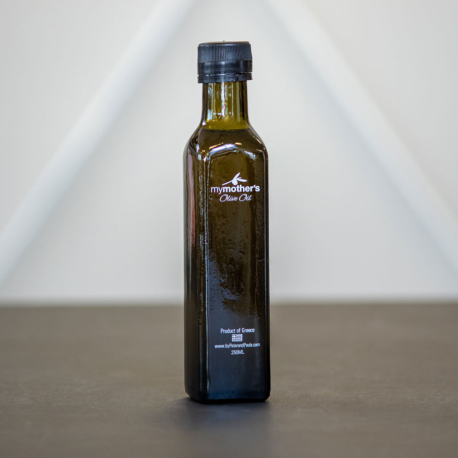 250 mL dark glass bottle of My Mother's Olive Oil